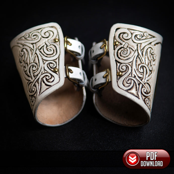 Leather Bracer Pattern - Knotwork - PDF SVG LASER