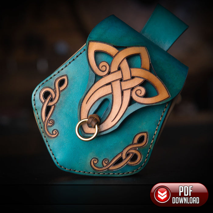 Fantasy Leather Pouch Pattern 2 - Viking / Celtic Knotwork - PDF SVG LASER - Dark Horse Workshop