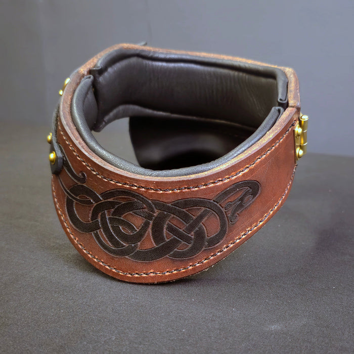 Leather Gorget - Wax Hardened Leather - Dark Horse Workshop