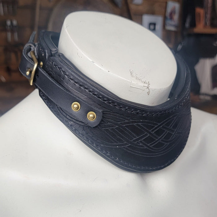 Leather Gorget - Wax Hardened Leather - Dark Horse Workshop