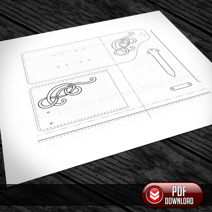 Offset Strap Pouch Pattern 1 - PDF SVG Laser - Dark Horse Workshop