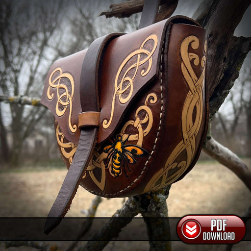 Rounded Leather Pouch Pattern - PDF SVG LASER - Dark Horse Workshop