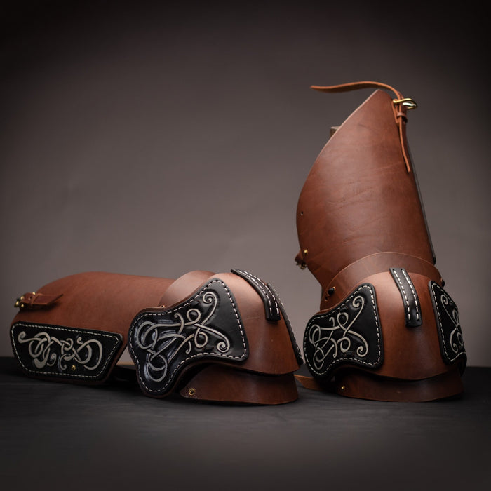 Leather Leg Armor | Leather Armor | Viking Knotwork - Dark Horse Workshop