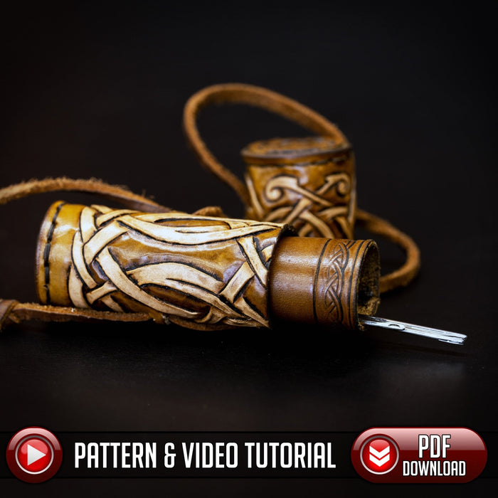 Needle Case Pattern - Viking Knotwork - Medieval - PDF SVG Laser - Dark Horse Workshop
