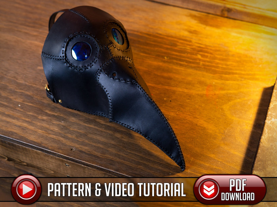 Plague Doctor Mask Pattern - Post Apocalyptic - PDF SVG Laser - Dark Horse Workshop