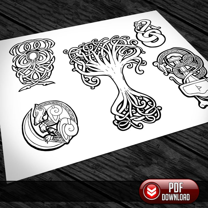 Viking Art Pack 06 - PDF + SVG Laser - Dark Horse Workshop