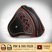 a leather item with a braided pattern, accompanied by various file types and a video tutorial.