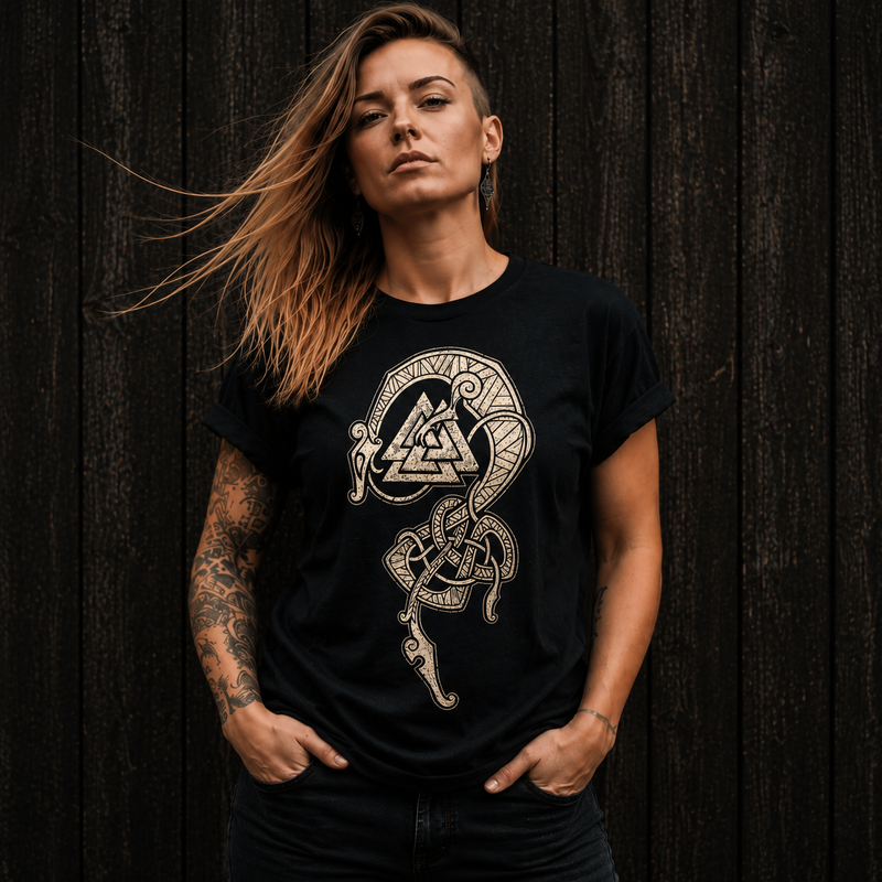 Vintage Viking Serpent & Valknut T-Shirt