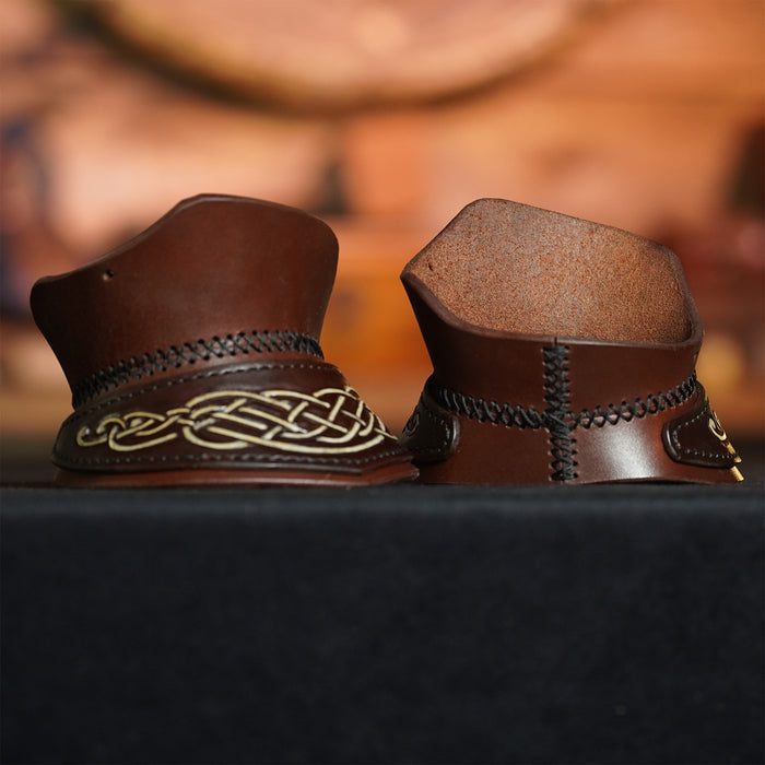 Leather Demi Gauntlets - Viking / Celtic Knotwork - SCA