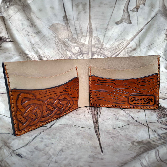 Leather Bifold Wallet Pattern - Viking Wolf - PDF SVG LASER