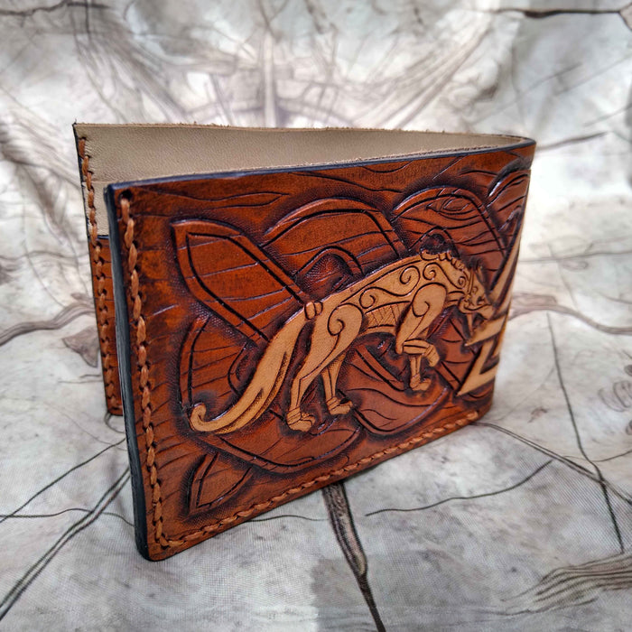 Leather Bifold Wallet Pattern - Viking Wolf - PDF SVG LASER