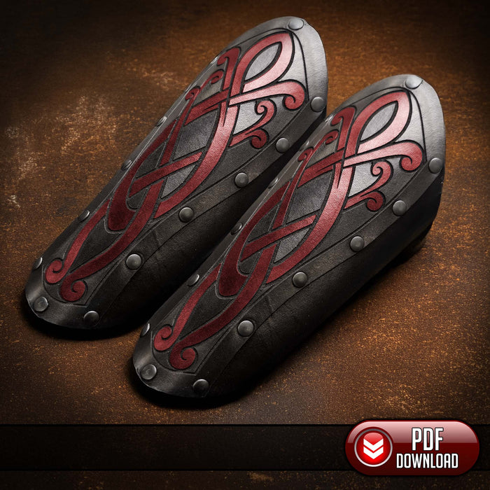 Vambrace Pattern Leather Armor 4 - Viking / Celtic Knotwork - PDF SVG Laser