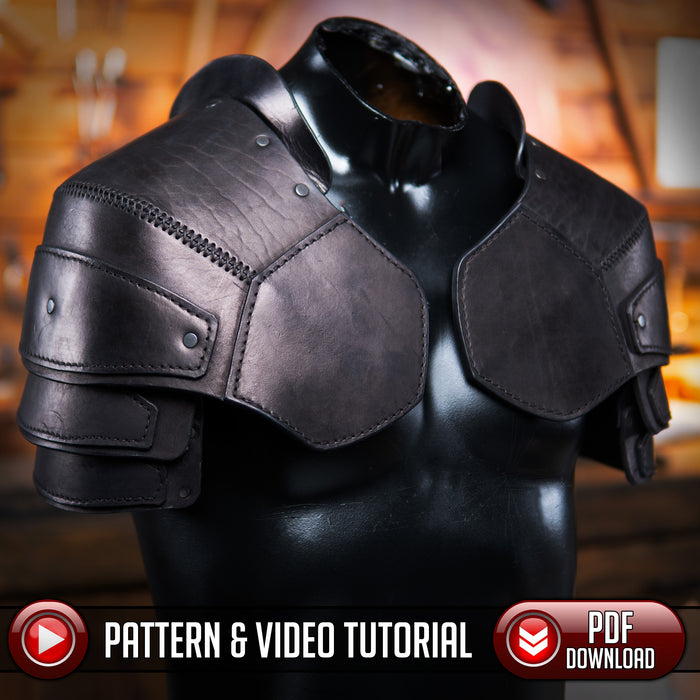 Shoulder Armor Pattern / Pauldrons- Leather Armor - Viking Knotwork - PDF - SVG