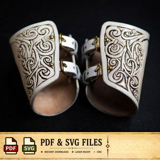 short leather bracer pattern