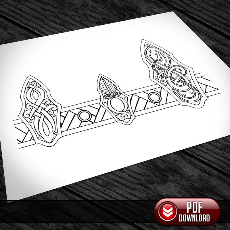 Leather Crown Pattern - Knotwork - PDF SVG LASER