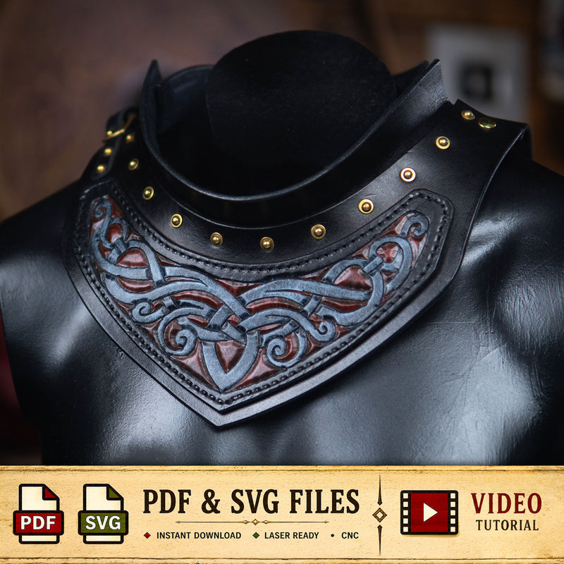 Leather Gorget Pattern 2 - Leather Armor | PDF + SVG