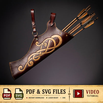 Leather Quiver Pattern - Viking Knotwork | PDF + SVG