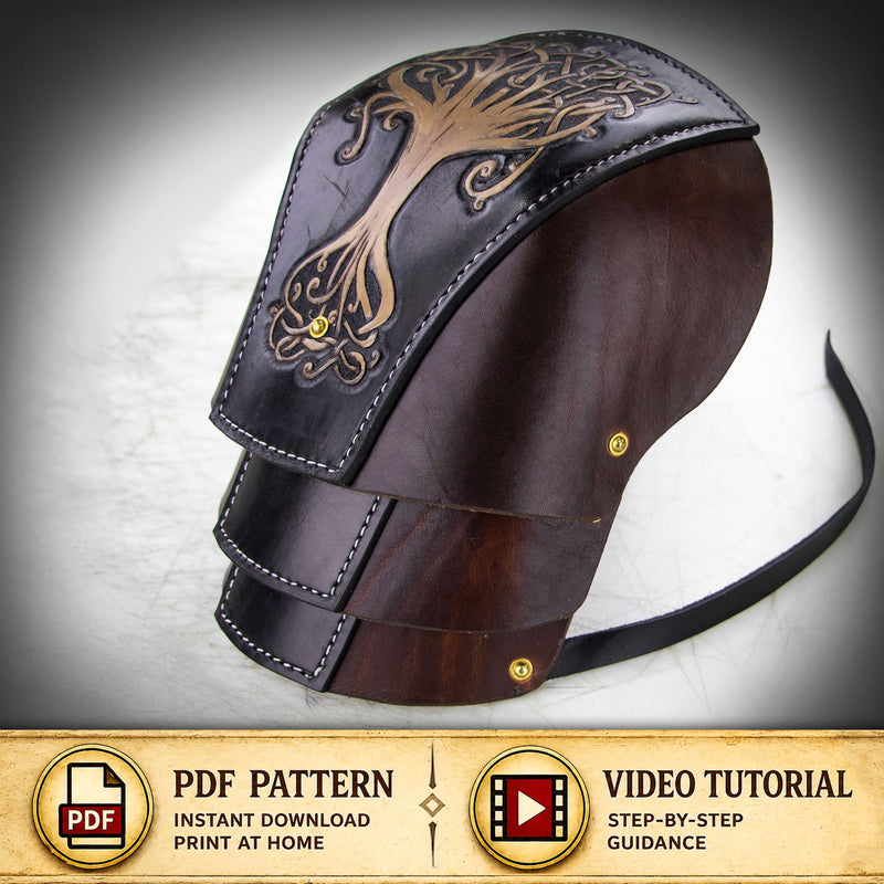 Shoulder Armor Pattern / Spaulder - Leather Armor - Yggdrasil | PDF + SVG