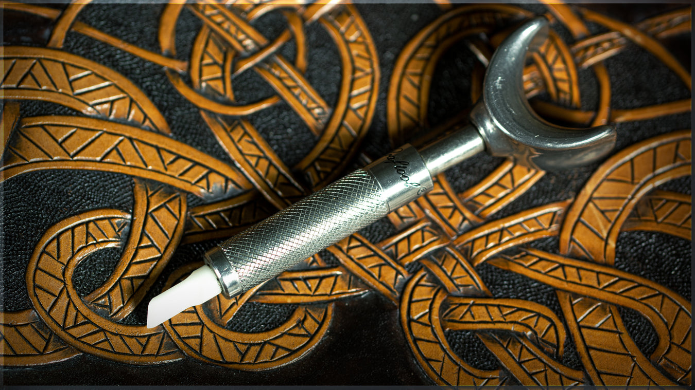 Leather Carving Swivel Knife and Viking knotwork