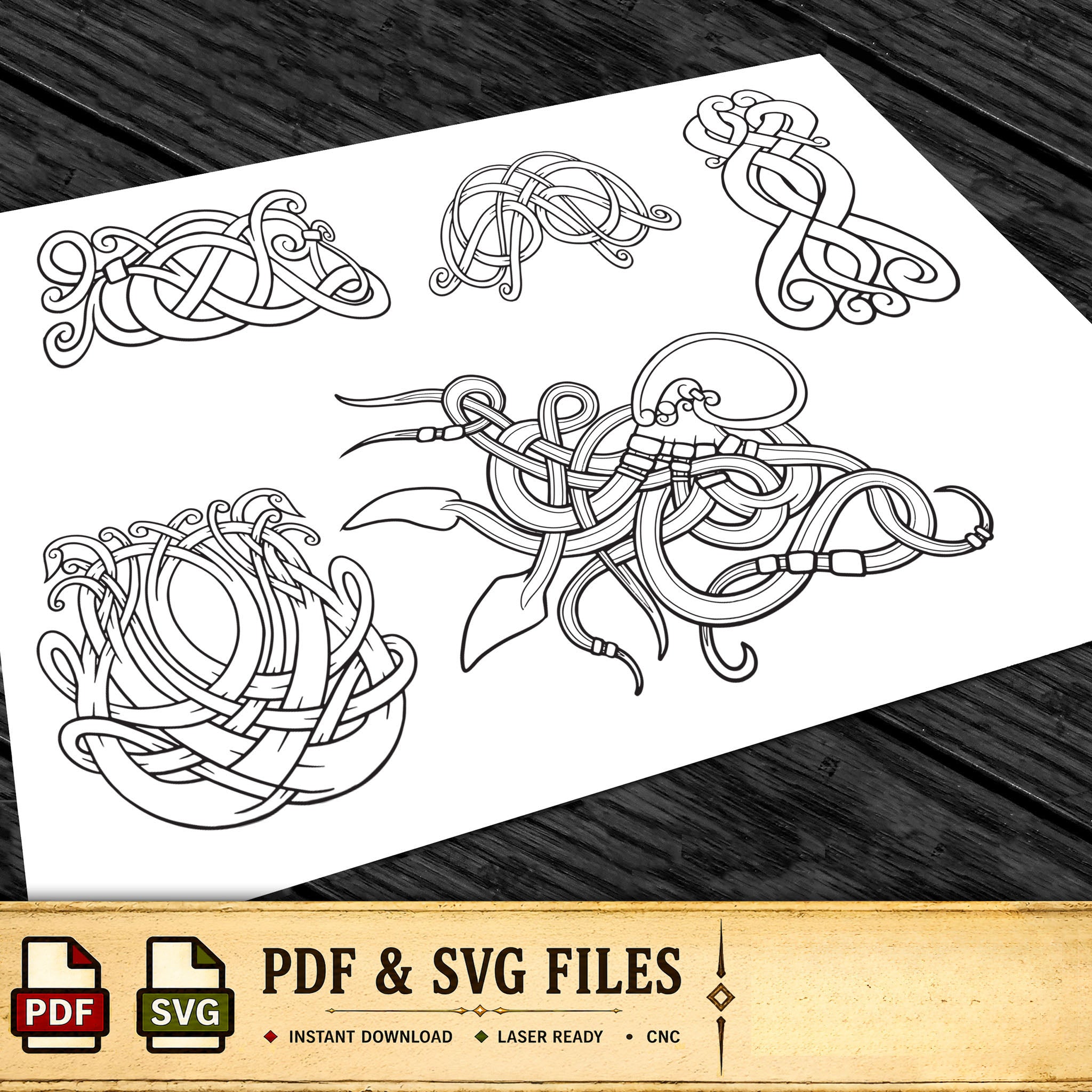 Viking Art Pack | Leather Tooling Patterns | Dark Horse Workshop