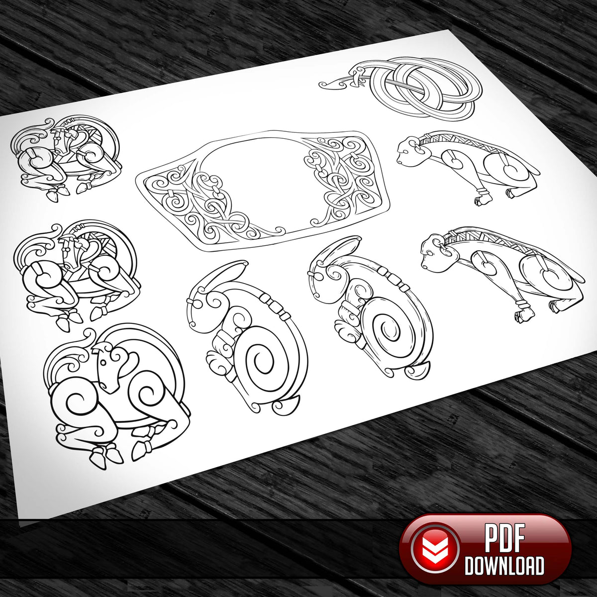 Viking Art Pack | Leather Tooling Patterns | Stencils | Dark Horse Workshop