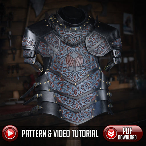 Leather Cuirass Pattern 2 - Leather Armor - PDF SVG LASER - Dark Horse Workshop