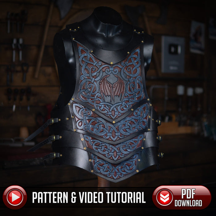 Leather Cuirass Pattern 2 - Leather Armor - PDF SVG LASER - Dark Horse Workshop