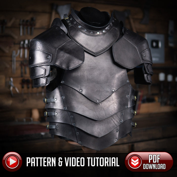 Leather Cuirass Pattern 2 - Leather Armor - PDF SVG LASER - Dark Horse Workshop