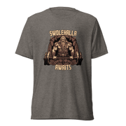 Swolehalla Awaits - Viking Bodybuilding Fitness Tri - Blend Shirt | Dark Horse Workshop - Dark Horse Workshop