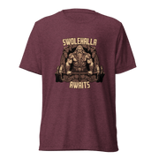 Swolehalla Awaits - Viking Bodybuilding Fitness Tri - Blend Shirt | Dark Horse Workshop - Dark Horse Workshop
