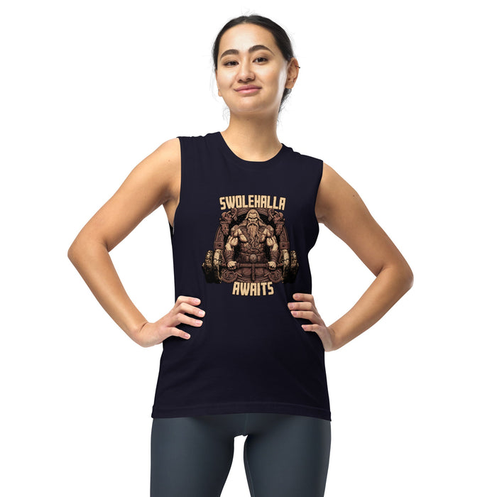 Swolehalla Awaits - Viking Muscle Shirt Tank Top | Dark Horse Workshop - Dark Horse Workshop