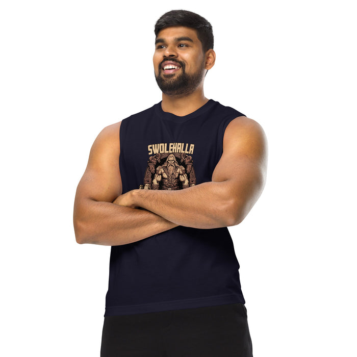 Swolehalla Awaits - Viking Muscle Shirt Tank Top | Dark Horse Workshop - Dark Horse Workshop