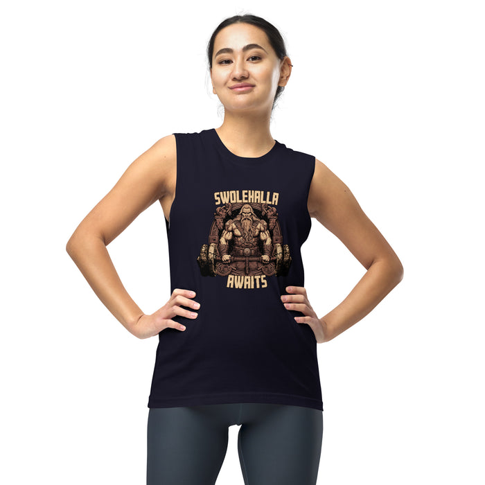 Swolehalla Awaits - майка Viking Muscle Shirt | Мастерская Темной Лошади