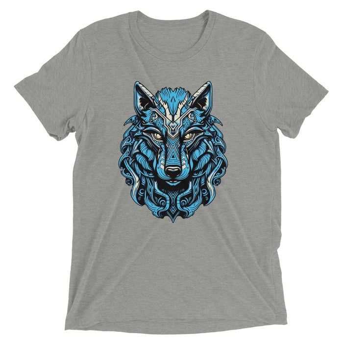 Blue Moon Wolf - Дизайн футболки Tri-Blend | Мастерская Темной Лошади