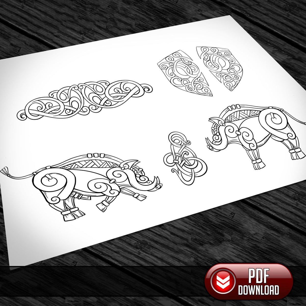 Viking Art Pack | Leather Tooling Patterns | Dark Horse Workshop