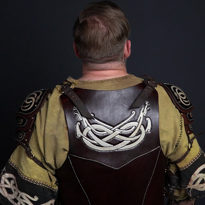 Modèle de cuirasse en cuir / Cuirasse - Serpents vikings et entrelacs