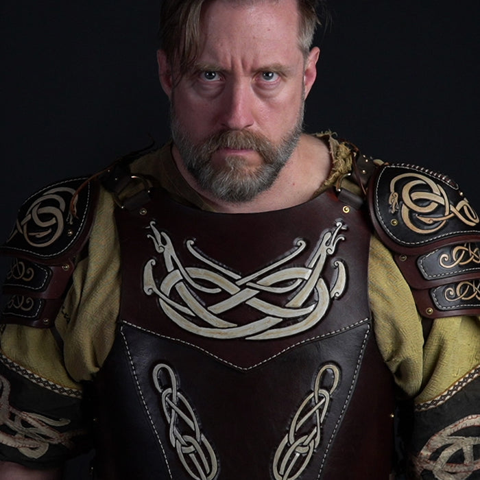Leather Breastplate Pattern / Cuirass - Viking Serpents and Knotwork