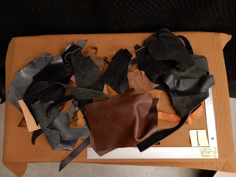 5 lb Box Black Leather Remnants Scrap Leather Pieces 🔥🔥🔥