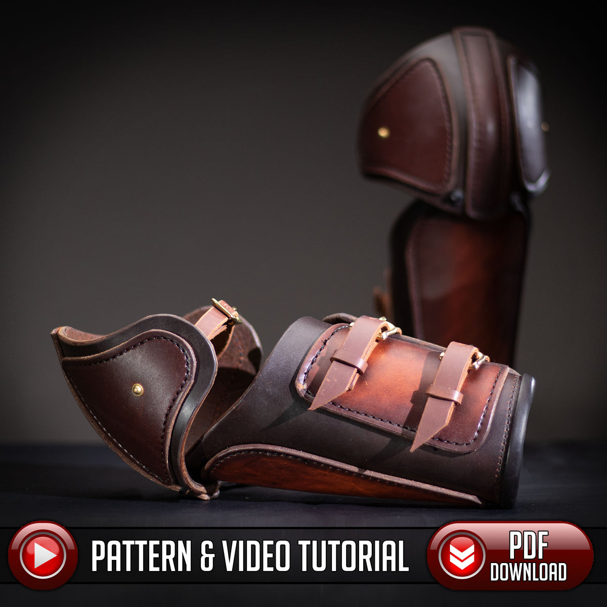 Vambrace and Elbow Pattern - Leather Armor - Viking Artwork