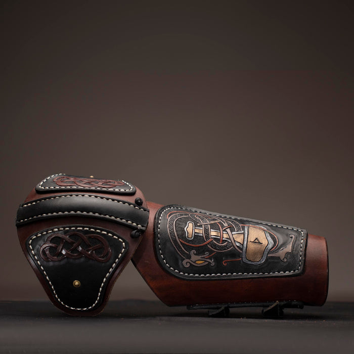 Vambrace and Elbow Pattern - Leather Armor - Viking Artwork