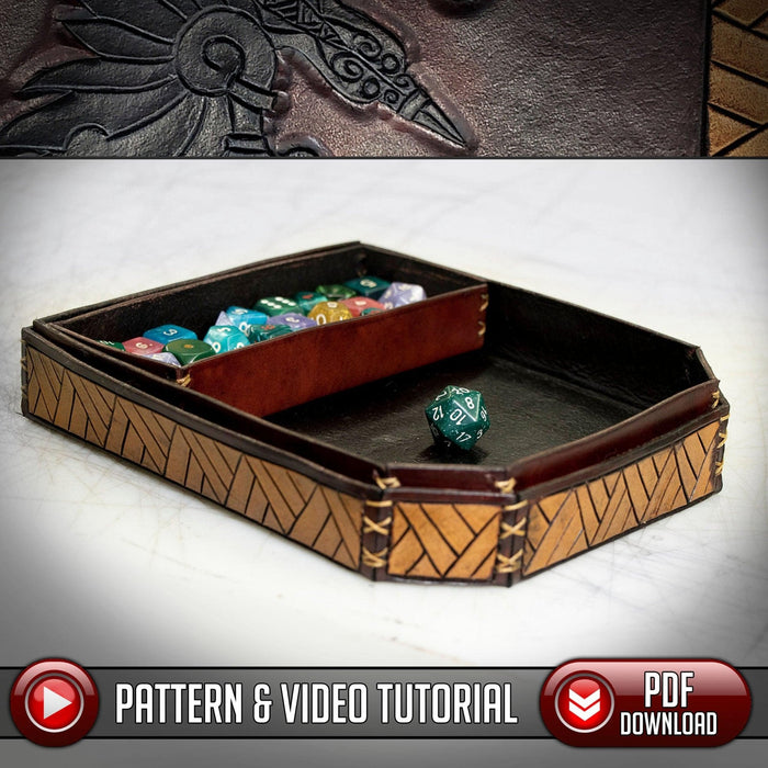 Dice Box Pattern - Jewelry Box Pattern - Viking Raven - PDF SVG LASER - Dark Horse Workshop