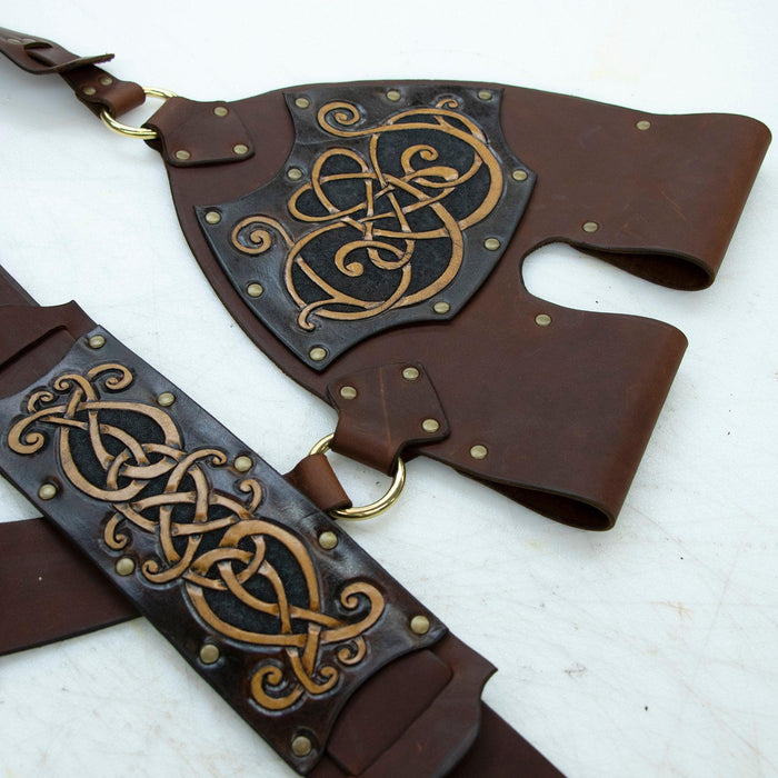 Leather Baldric - Viking / Celtic Knotwork - Dark Horse Workshop