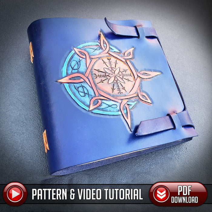 Leather Book Pattern - Sun and Moon - PDF SVG LASER - Dark Horse Workshop