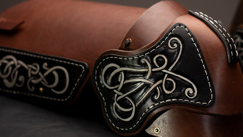 Leather Leg Armor | Leather Armor | Viking Knotwork - Dark Horse Workshop