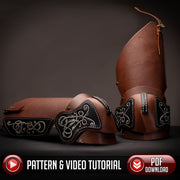 Leg Armor Pattern - Leather Armor - Viking Knotwork - PDF SVG LASER - Dark Horse Workshop