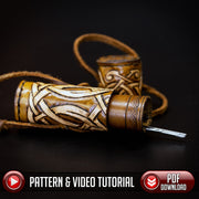 Needle Case Pattern - Viking Knotwork - Medieval - PDF SVG Laser - Dark Horse Workshop