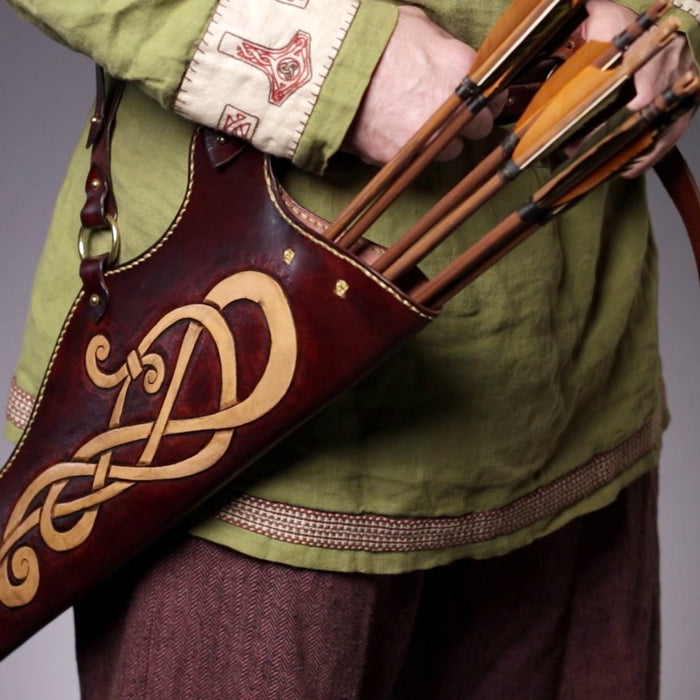 Quiver | Medieval Hip Quiver | Viking / Celtic Knotwork - Dark Horse Workshop