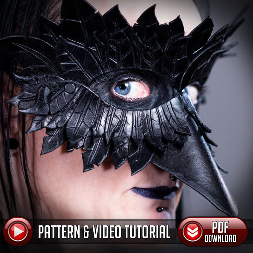 Raven Mask Pattern - Bird Mask - PDF SVG Laser - Dark Horse Workshop