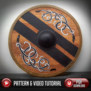 Shield Edging Pattern / Rawhide Pattern - PDF SVG Laser - Dark Horse Workshop