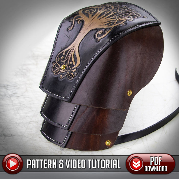 Shoulder Armor Pattern / Spaulder - Leather Armor - Yggdrasil - PDF SVG Laser - Dark Horse Workshop